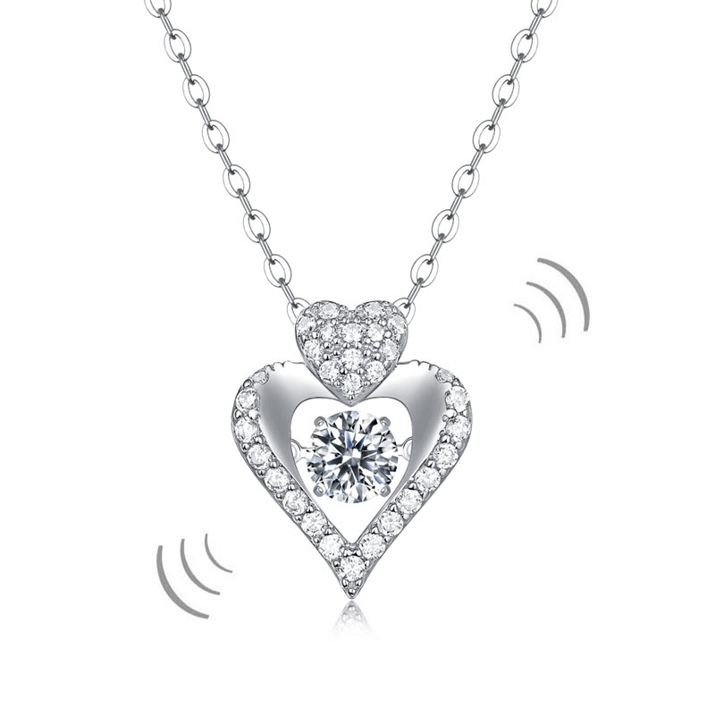 Dancing diamond heart on sale necklace