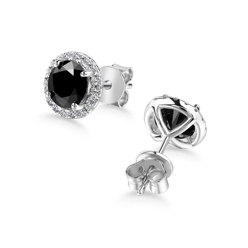 3.00ct Total, Black Moissanite Pendant & Earring Set, 925 Sterling Silver