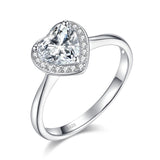 1.00ct Heart Moissanite Diamond Ring Engagement, 925 Sterling Silver