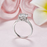 3.00ct Moissanite Diamond Engagement Ring, 925 Sterling Silver