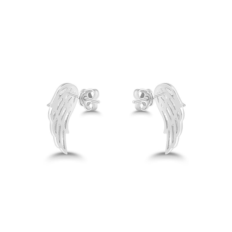 Angel Wing Stud Earrings, 925 Sterling Silver