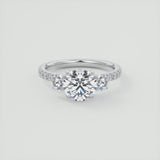 Round Cut 3 Stone Diamond Engagement Ring