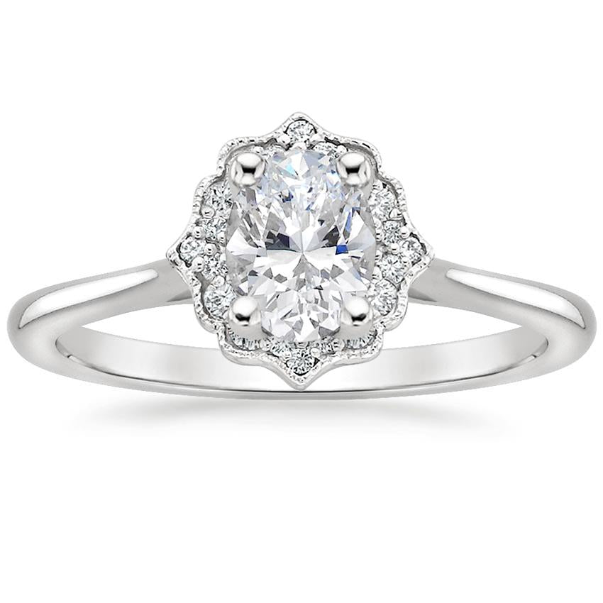 Lab Diamond Vintage Oval Cut Halo Engagement Ring Infinity Diamond Jewellery