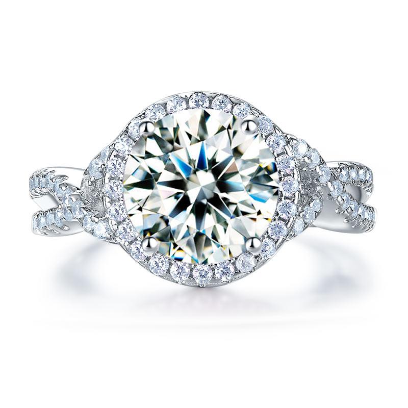 Twisted infinity top diamond engagement ring