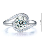 1.25ct Diamond Twist, Round Brilliant Cut Engagement Ring, 925 Sterling Silver