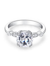2.00ct White Topaz and Diamond Enagagement Ring, Vintage Inspired, Available in 14kt or 18Kt White, Yellow or Rose Gold