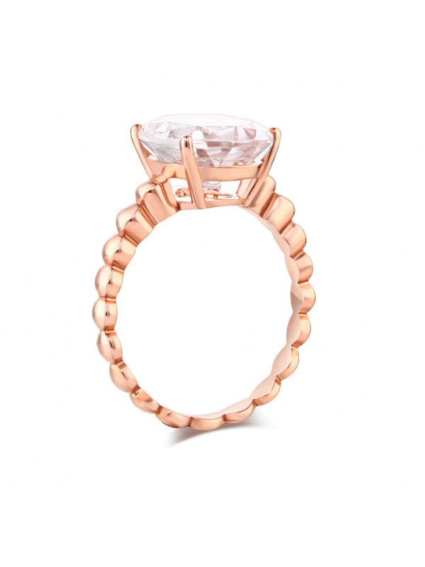 3.30ct Rose Gold, Oval Cut Morganite Engagement Ring, Available in 14kt or 18kt Rose, Yellow or White Gold