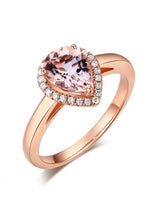 1.20ct Rose Gold, Pear Cut Morganite Engagement Ring, Available in 14kt or 18kt Rose, Yellow or White Gold