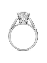 1.20ct White Topaz and Diamond Enagagement Ring, Vintage Inspired, Available in 14kt or 18Kt White, Yellow or Rose Gold