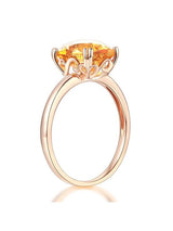 3.10ct Cushion Cut Citrine Engagement Ring, Available in 14kt or 18kt Rose, Yellow or White Gold