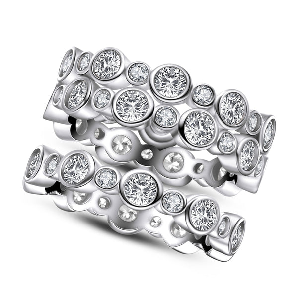 1.50ct Each Diamond Wedding Band, Full Eternity Ring, 925 Sterling Silver
