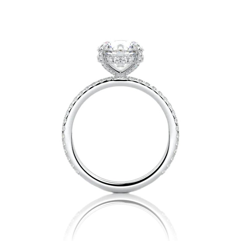 Round Cut Hidden Halo Diamond Engagement Ring