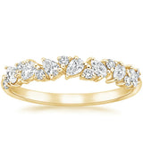 0.50ct Moissanite Wedding Band, Nature Inspired Half Eternity Ring,  Available in White Gold, Yellow Gold, Rose Gold or Platinum