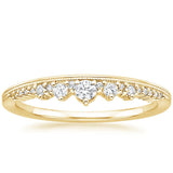 0.20ct Moissanite Wedding Band, Delicate Half Eternity Ring, Available in White Gold, Yellow Gold, Rose Gold  or Platinum