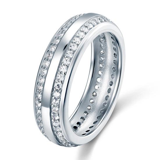 0.80ct Daimond Eternity Ring, 6.00mm Wide, 925 Sterling Silver