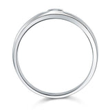 0.18ct Men's Contemporary Wedding Band Set In Sterling Silver 925