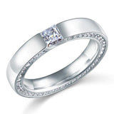0.25ct Contemporary Diamond Engagement Ring, Princess Cut, 925 Silver