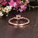 0.50ct Aqua Marine Round Cut Engagement Ring, Vintage Design, Choose Your Metal