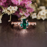 1.25ct Oval Cut Lab Grown Emerald Engagement Ring, Vintage Design, Choose Your Metal