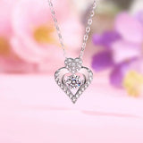 0.50ct Moissanite Dancing Heart Necklace, 925 Sterling Silver