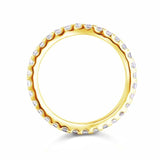 0.70ct Full Diamond Eternity Ring, Round Brilliant Cut Diamonds, 925 Sterling Silver, Yellow Gold Plated
