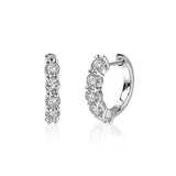 0.75ct Moissanite Hoop Earrings, 925 Sterling Silver