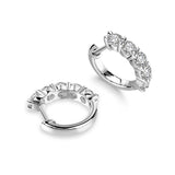 0.75ct Moissanite Hoop Earrings, 925 Sterling Silver