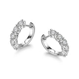 0.75ct Moissanite Hoop Earrings, 925 Sterling Silver