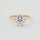 Round Cut Classic 6 Claw Moissanite Ring