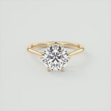 Round Cut Classic 6 Claw Moissanite Ring