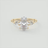 Oval Cut 3 Stone Moissanite Engagement Ring