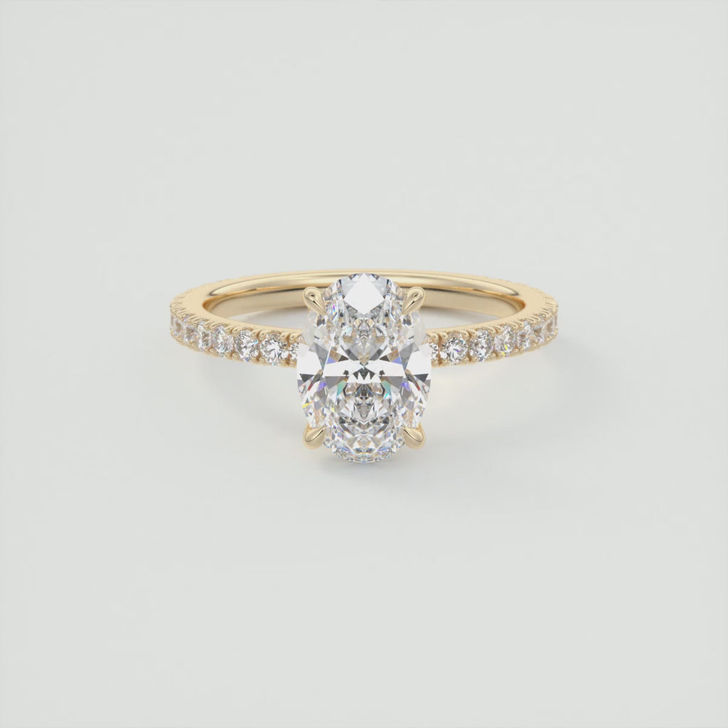 Oval Vintage Floral Bezel Moissanite Engagement Ring
