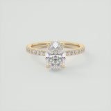 Oval Vintage Floral Bezel Moissanite Engagement Ring