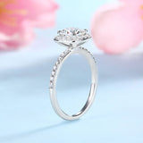 1.00ct Cushion Cut Moissanite Diamond Ring Set
