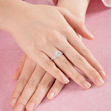 1.00ct Cushion Cut Moissanite Diamond Ring Set