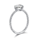 1.00ct Heart Moissanite Diamond Ring Engagement, 925 Sterling Silver