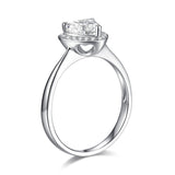 1.00ct Heart Moissanite Diamond Ring Engagement, 925 Sterling Silver