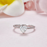 1.00ct Heart Moissanite Diamond Ring Engagement, 925 Sterling Silver