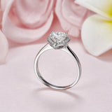 1.00ct Heart Moissanite Diamond Ring Engagement, 925 Sterling Silver