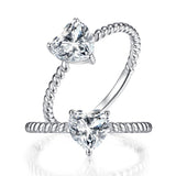 1.00ct Heart Moissanite Diamond Ring Engagement, 925 Sterling Silver