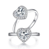 1.00ct Heart Moissanite Diamond Ring Engagement, 925 Sterling Silver