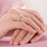 1.00ct Heart Moissanite Diamond Ring Engagement, 925 Sterling Silver
