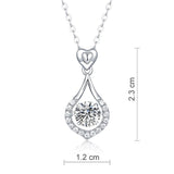 1.00ct Moissanite Dancing Pear Drop Necklace, 925 Sterling Silver
