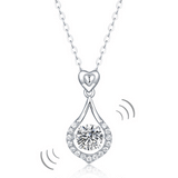 1.00ct Moissanite Dancing Pear Drop Necklace, 925 Sterling Silver