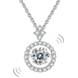 1.00ct Moissanite Dancing Stone Necklace, 925 Sterling Silver
