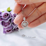 1.00ct Moissanite Dancing Stone Necklace, 925 Sterling Silver