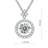 1.00ct Moissanite Dancing Stone Necklace, 925 Sterling Silver