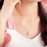 1.00ct Moissanite Dancing Stone Necklace, 925 Sterling Silver
