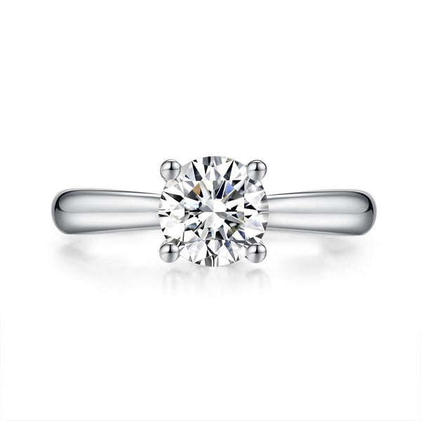 1.00ct Moissanite Diamond Engagement Ring, 925 Sterling Silver Ring