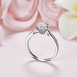 1.00ct Moissanite Diamond Engagement Ring, 925 Sterling Silver Ring